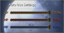 L2Vex Auto Potion settings sliders