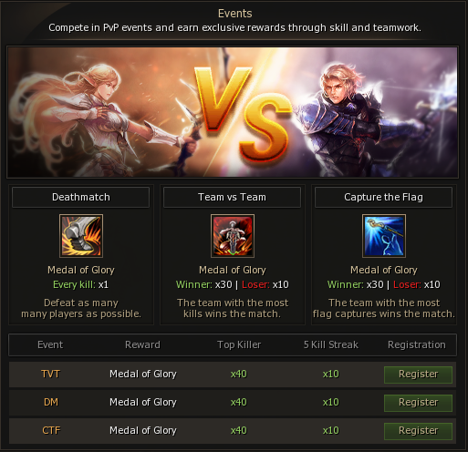 L2Vex Events rewards window